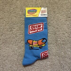 Oscar Mayer Weinermobile Crew Socks Fits Men's Shoe Sie 6-12 NWT Crazy Socks